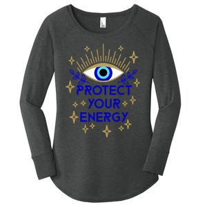 Mal De Ojo Evil Eye Protect Your Energy Women's Perfect Tri Tunic Long Sleeve Shirt