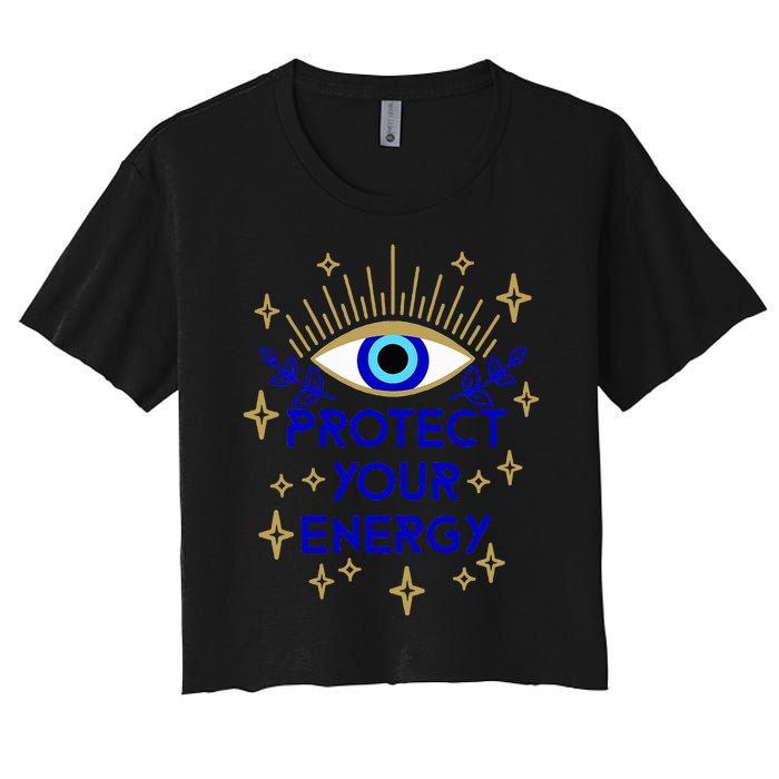 Mal De Ojo Evil Eye Protect Your Energy Women's Crop Top Tee