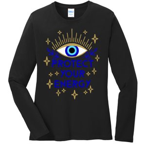 Mal De Ojo Evil Eye Protect Your Energy Ladies Long Sleeve Shirt