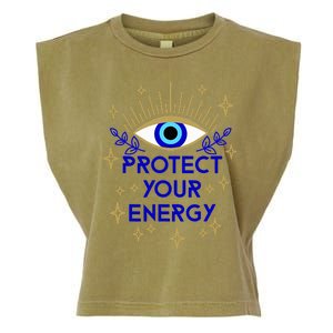 Mal De Ojo Evil Eye Protect Your Energy Garment-Dyed Women's Muscle Tee