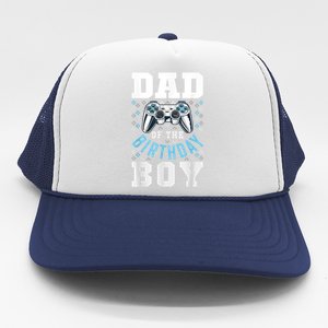 Men Dad Of The Birthday Boy Matching Video Gamer Birthday Party Trucker Hat