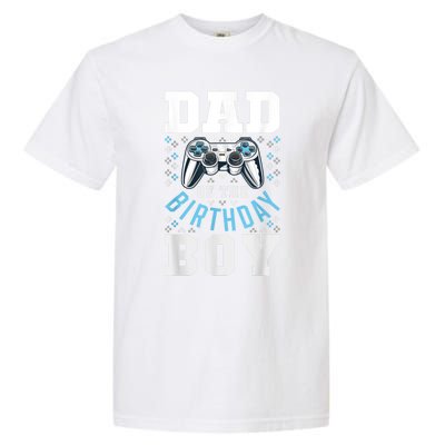 Men Dad Of The Birthday Boy Matching Video Gamer Birthday Party Garment-Dyed Heavyweight T-Shirt