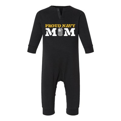 Memorial Day Proud Nav'y Mom Infant Fleece One Piece