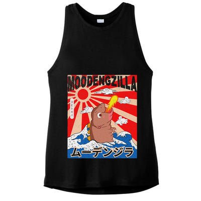 Moo Deng Pygmy Hippopotamus Funny Moodengzilla Ladies PosiCharge Tri-Blend Wicking Tank
