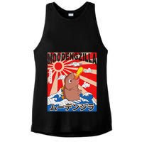 Moo Deng Pygmy Hippopotamus Funny Moodengzilla Ladies PosiCharge Tri-Blend Wicking Tank