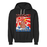 Moo Deng Pygmy Hippopotamus Funny Moodengzilla Garment-Dyed Fleece Hoodie
