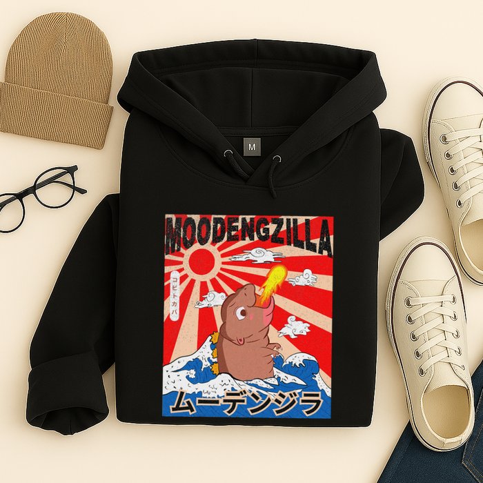 Moo Deng Pygmy Hippopotamus Funny Moodengzilla Hoodie
