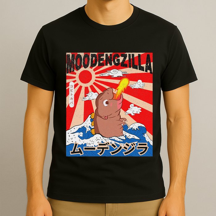 Moo Deng Pygmy Hippopotamus Funny Moodengzilla T-Shirt