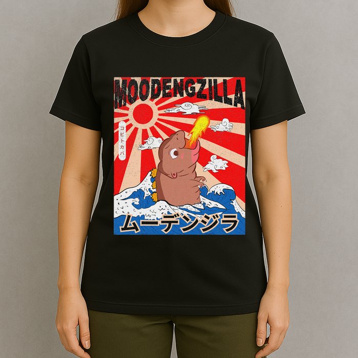 Moo Deng Pygmy Hippopotamus Funny Moodengzilla T-Shirt