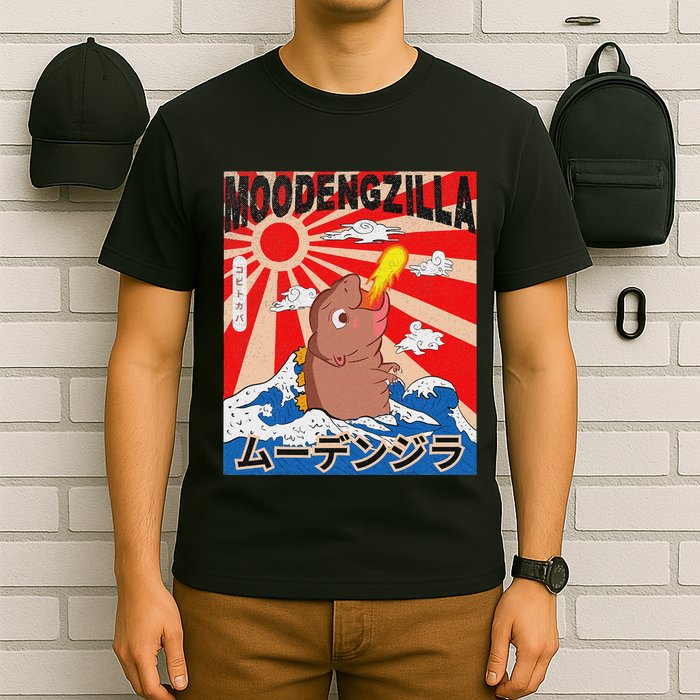 Moo Deng Pygmy Hippopotamus Funny Moodengzilla T-Shirt