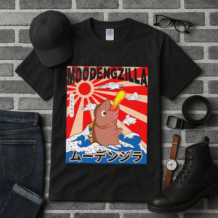 Moo Deng Pygmy Hippopotamus Funny Moodengzilla Tall T-Shirt