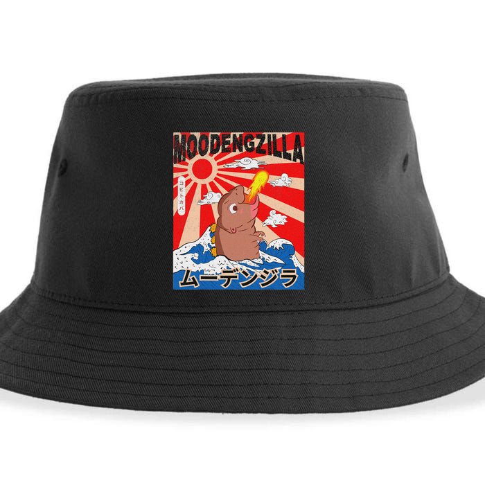 Moo Deng Pygmy Hippopotamus Funny Moodengzilla Sustainable Bucket Hat