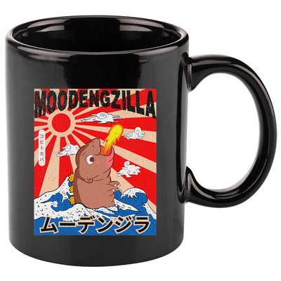 Moo Deng Pygmy Hippopotamus Funny Moodengzilla 11oz C Handle Ceramic Mug
