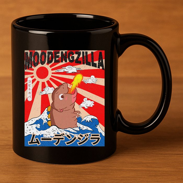 Moo Deng Pygmy Hippopotamus Funny Moodengzilla 11oz C Handle Ceramic Mug