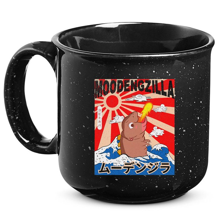 Moo Deng Pygmy Hippopotamus Funny Moodengzilla 15oz Campfire Ceramic Mug
