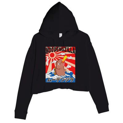 Moo Deng Pygmy Hippopotamus Funny Moodengzilla Crop Fleece Hoodie
