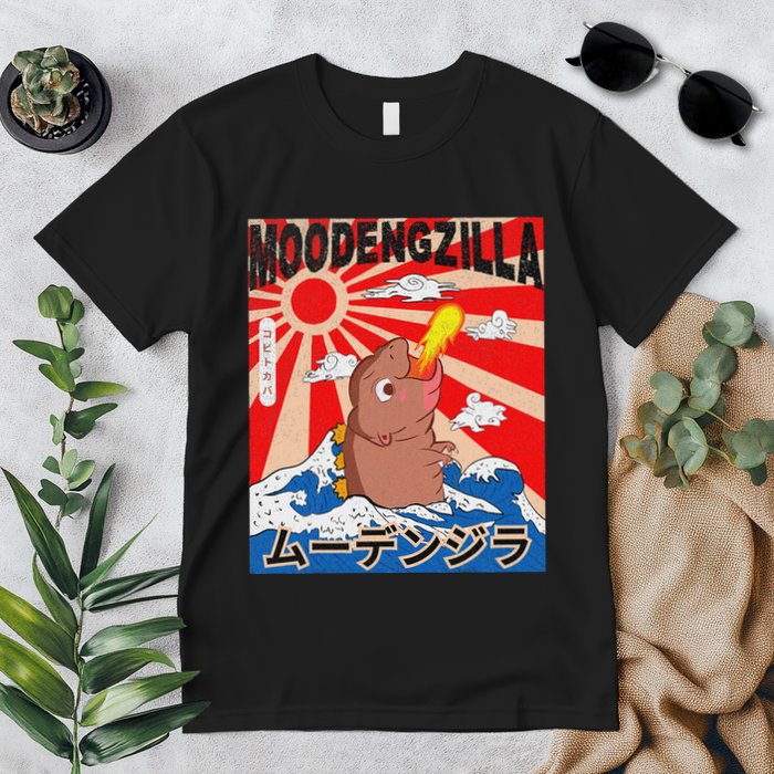 Moo Deng Pygmy Hippopotamus Funny Moodengzilla Premium T-Shirt