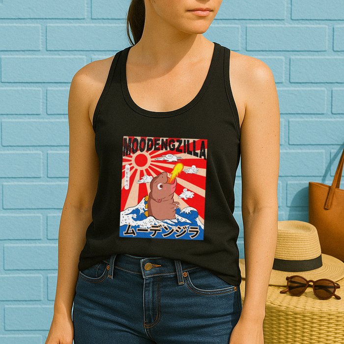 Moo Deng Pygmy Hippopotamus Funny Moodengzilla Womens Tank Top