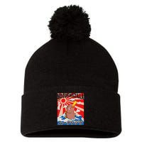 Moo Deng Pygmy Hippopotamus Funny Moodengzilla Pom Pom 12in Knit Beanie