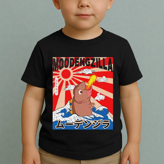 Moo Deng Pygmy Hippopotamus Funny Moodengzilla Toddler T-Shirt