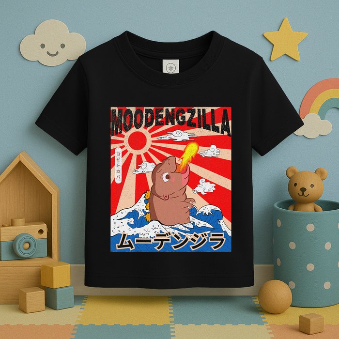 Moo Deng Pygmy Hippopotamus Funny Moodengzilla Toddler T-Shirt