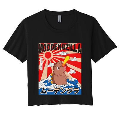 Moo Deng Pygmy Hippopotamus Funny Moodengzilla Crop Top