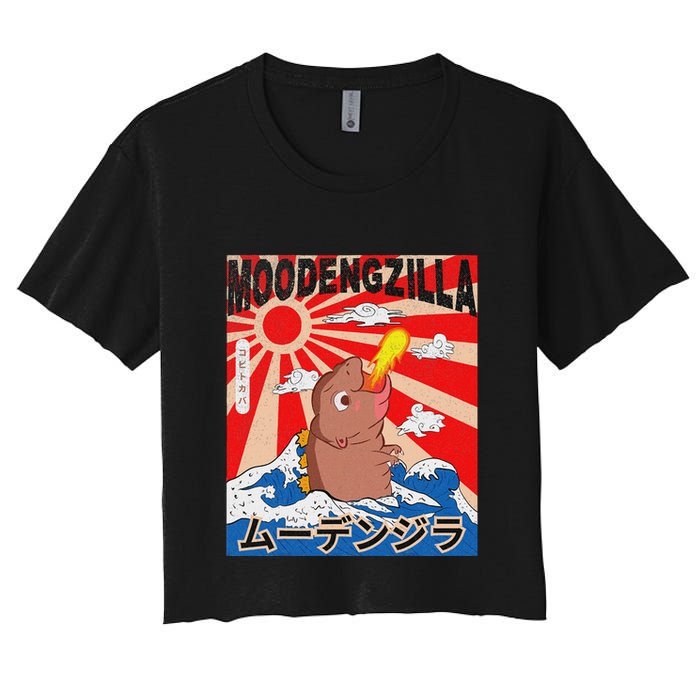 Moo Deng Pygmy Hippopotamus Funny Moodengzilla Crop Top