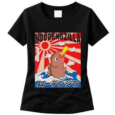 Moo Deng Pygmy Hippopotamus Funny Moodengzilla Womens T-Shirt