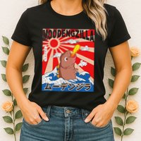 Moo Deng Pygmy Hippopotamus Funny Moodengzilla Womens T-Shirt