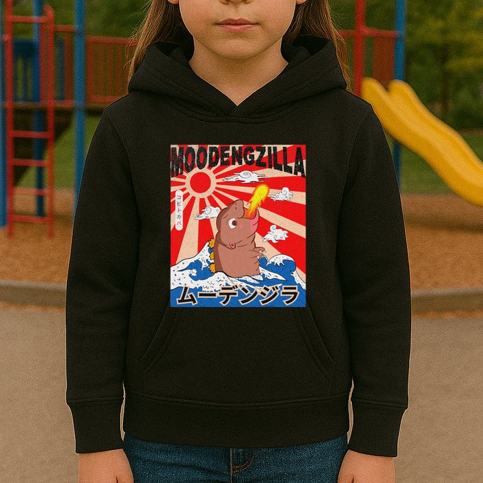 Moo Deng Pygmy Hippopotamus Funny Moodengzilla Kids Hoodie