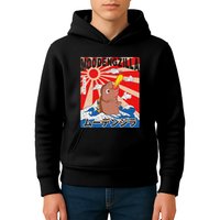 Moo Deng Pygmy Hippopotamus Funny Moodengzilla Kids Hoodie