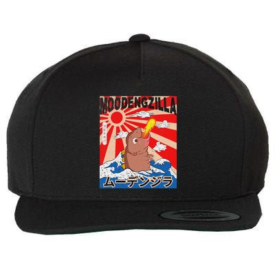 Moo Deng Pygmy Hippopotamus Funny Moodengzilla Wool Snapback Cap