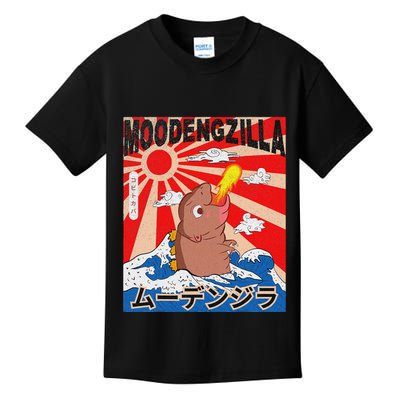 Moo Deng Pygmy Hippopotamus Funny Moodengzilla Kids T-Shirt