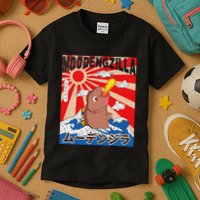 Moo Deng Pygmy Hippopotamus Funny Moodengzilla Kids T-Shirt