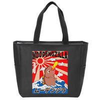 Moo Deng Pygmy Hippopotamus Funny Moodengzilla Zip Tote Bag