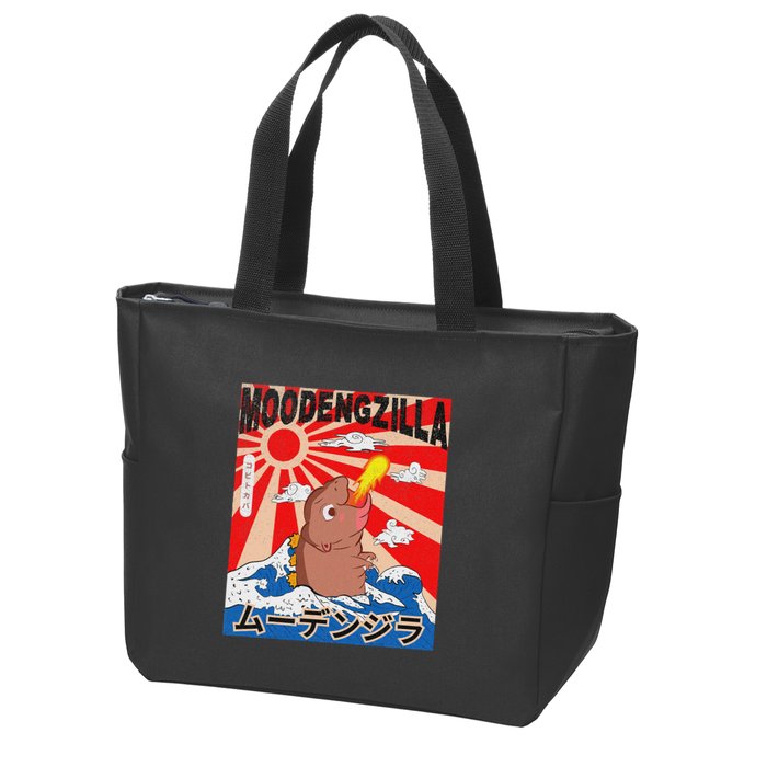 Moo Deng Pygmy Hippopotamus Funny Moodengzilla Zip Tote Bag