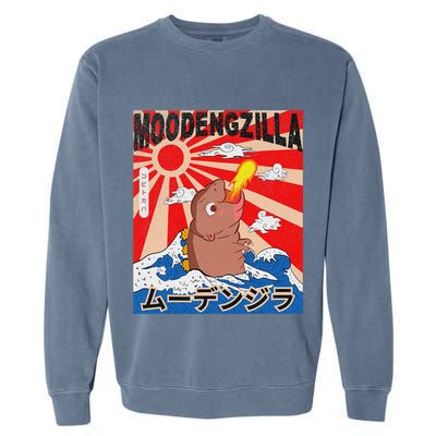 Moo Deng Pygmy Hippopotamus Funny Moodengzilla Garment-Dyed Sweatshirt