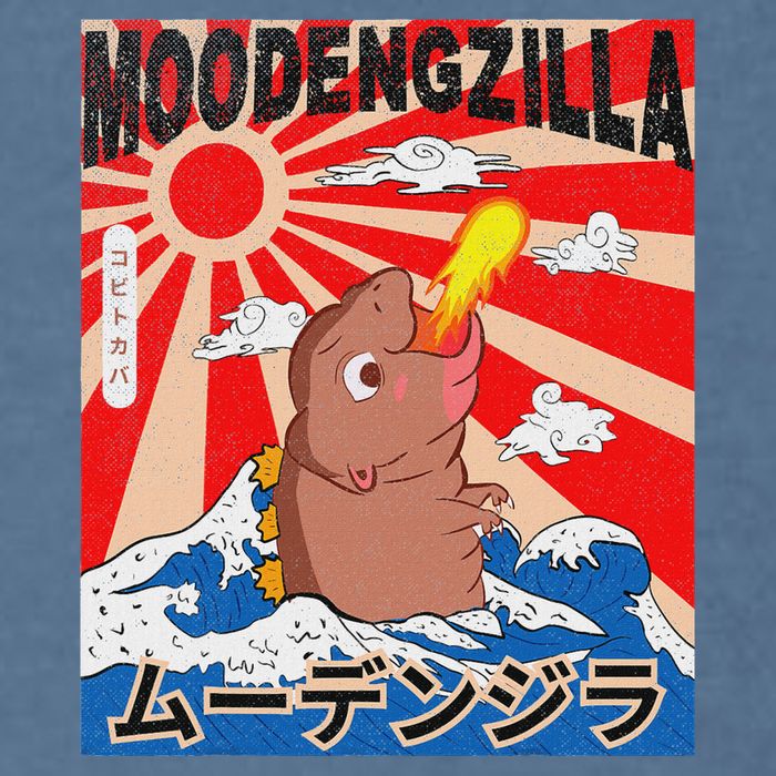 Moo Deng Pygmy Hippopotamus Funny Moodengzilla Garment-Dyed Sweatshirt