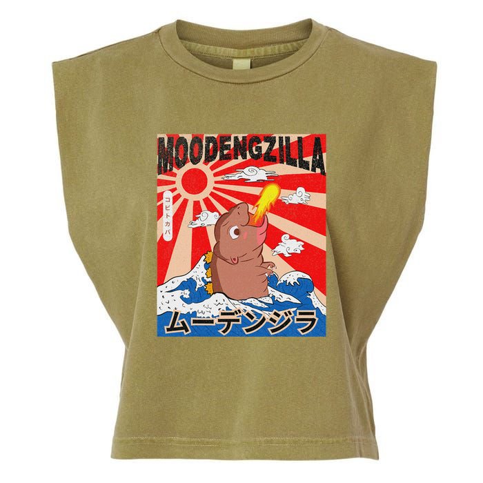 Moo Deng Pygmy Hippopotamus Funny Moodengzilla Garment-Dyed Women's Muscle Tee