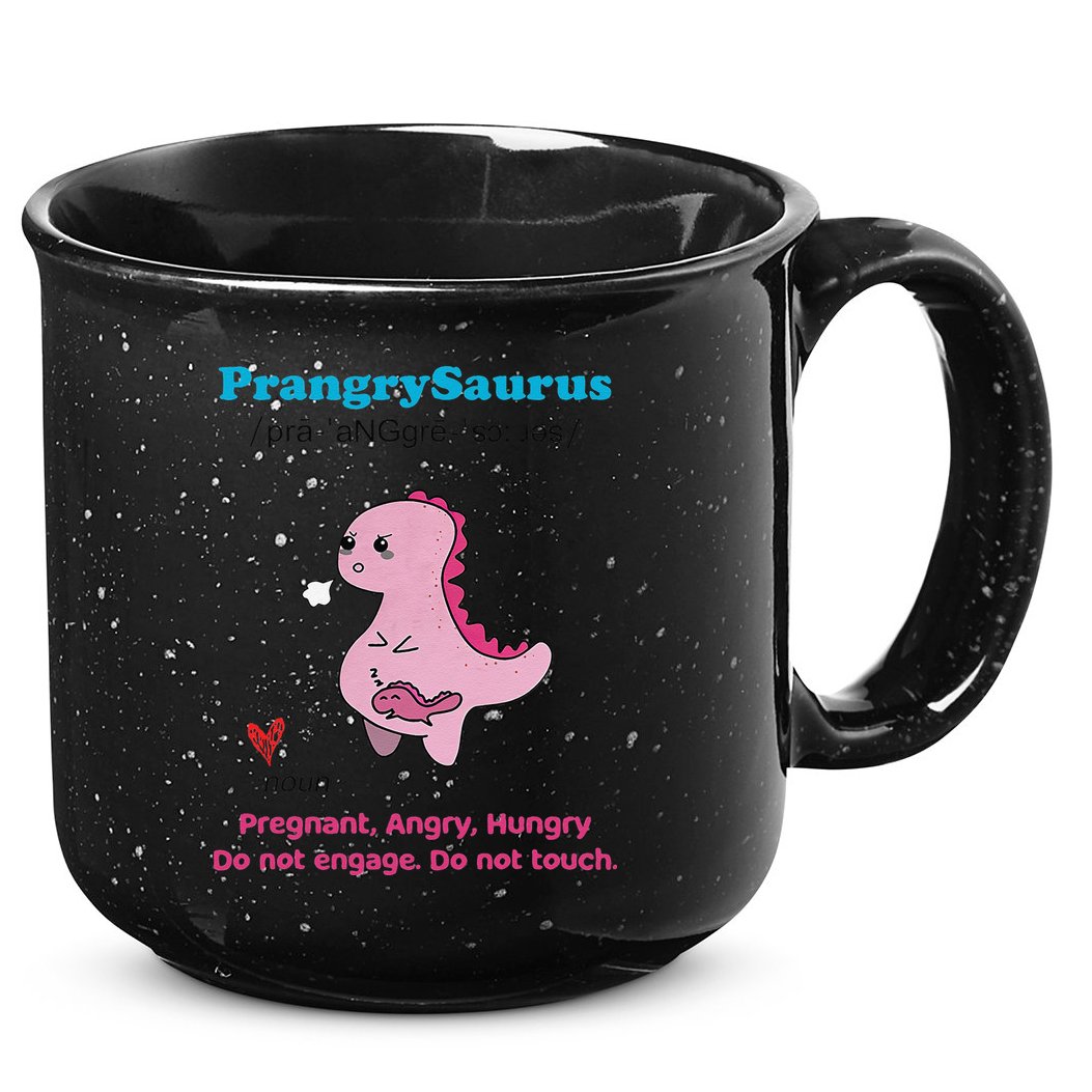 Mother's Day Pregnant Mom Prangrysaurus Pregnancy Surprise 15oz Campfire Ceramic Mug