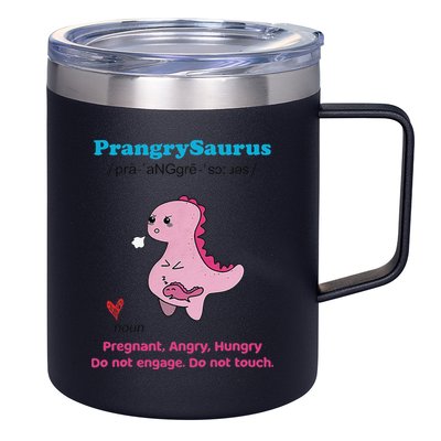 Mother's Day Pregnant Mom Prangrysaurus Pregnancy Surprise 12oz Stainless Steel Coffee Mug