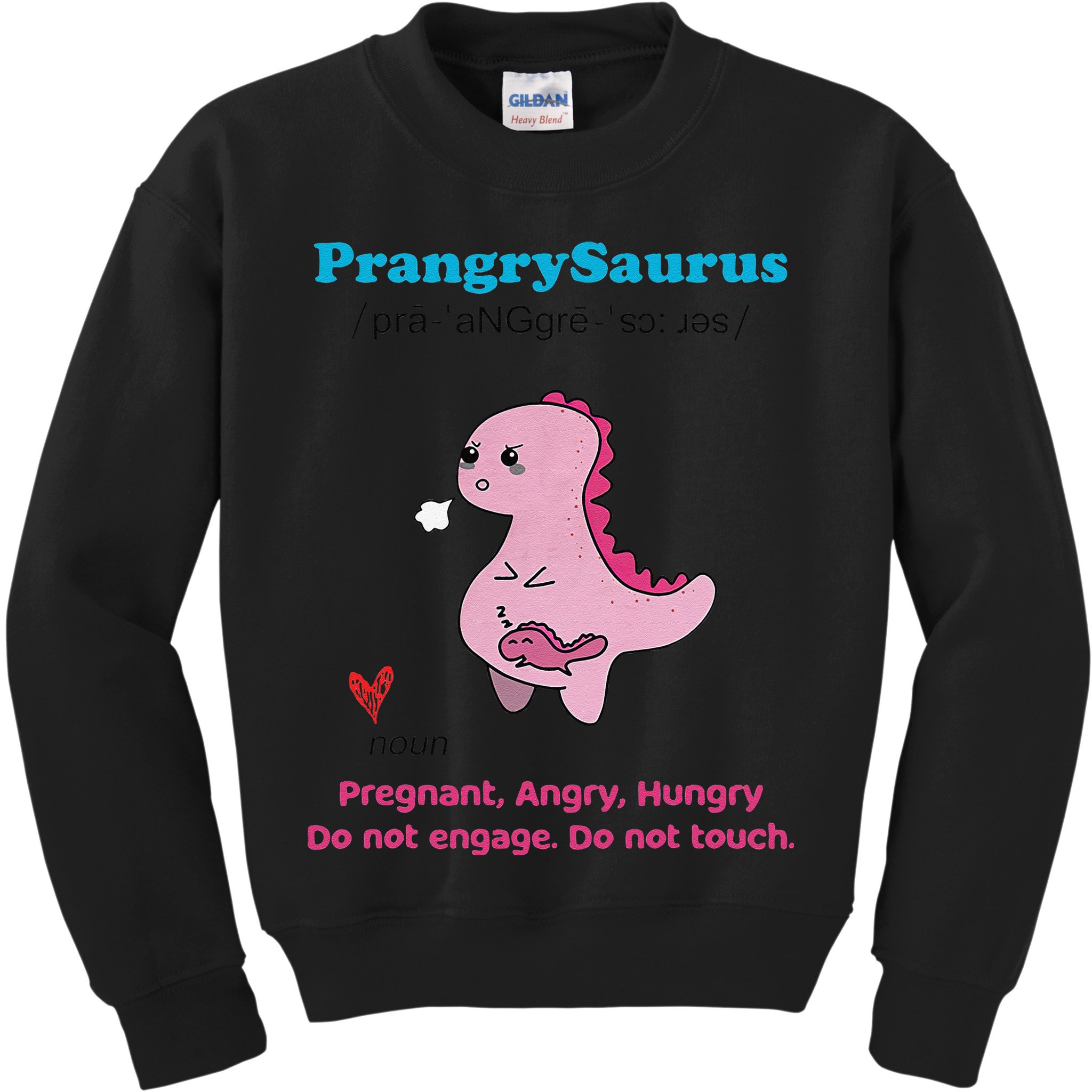 Mother's Day Pregnant Mom Prangrysaurus Pregnancy Surprise Kids Sweatshirt