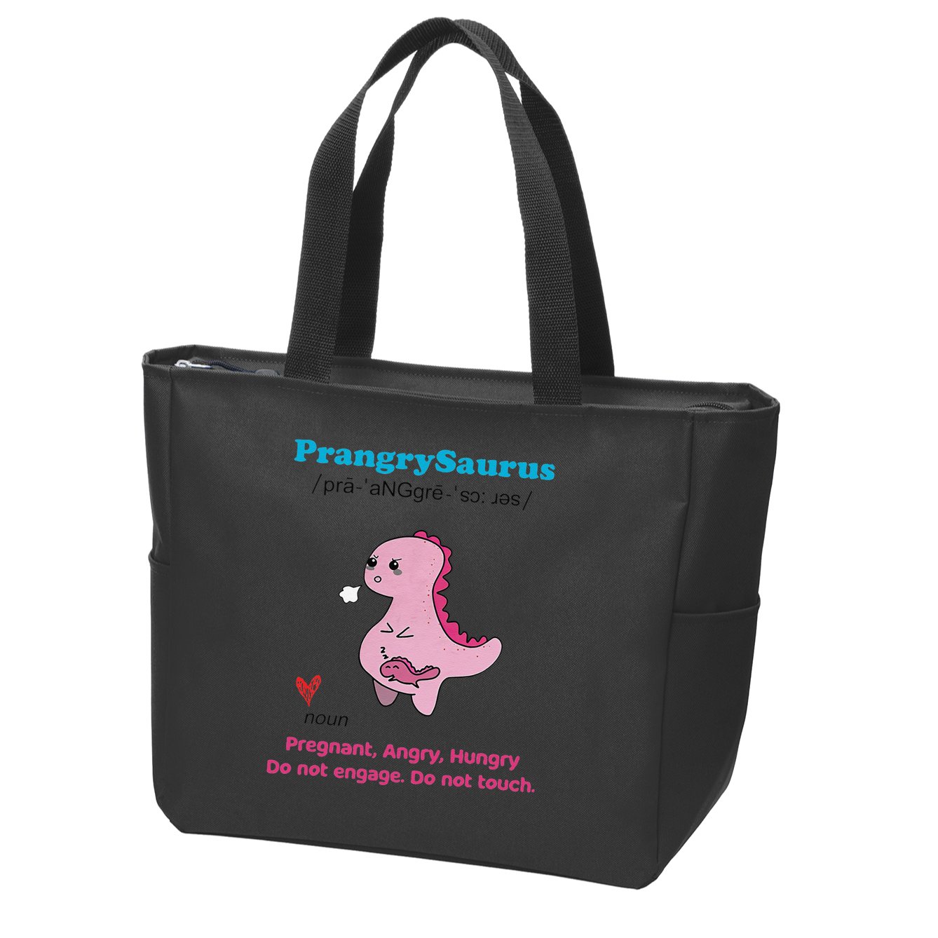 Mother's Day Pregnant Mom Prangrysaurus Pregnancy Surprise Zip Tote Bag