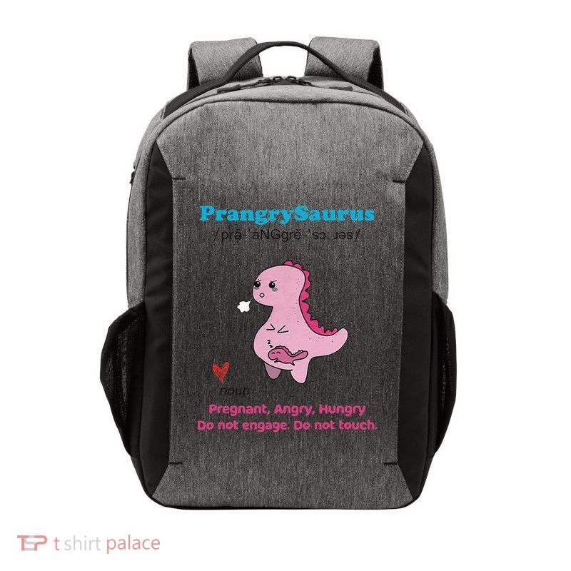 Mother's Day Pregnant Mom Prangrysaurus Pregnancy Surprise Vector Backpack