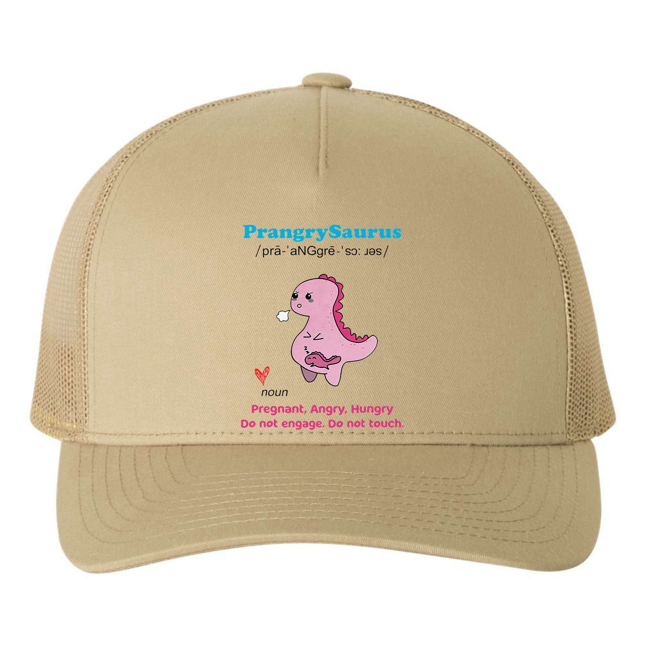 Mother's Day Pregnant Mom Prangrysaurus Pregnancy Surprise Yupoong Adult 5-Panel Trucker Hat