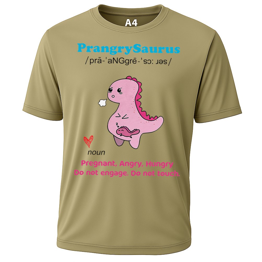 Mother's Day Pregnant Mom Prangrysaurus Pregnancy Surprise Cooling Performance Crew T-Shirt