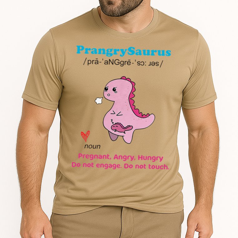 Mother's Day Pregnant Mom Prangrysaurus Pregnancy Surprise Cooling Performance Crew T-Shirt