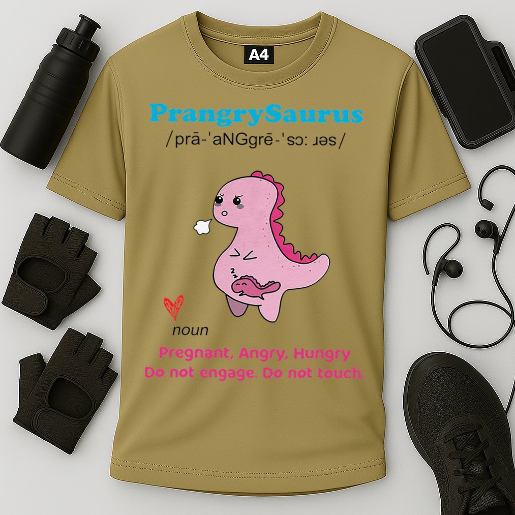 Mother's Day Pregnant Mom Prangrysaurus Pregnancy Surprise Cooling Performance Crew T-Shirt