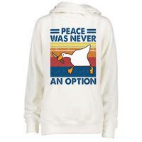 Murder Duck Peace Was Never An Option Duck With Knife Meme Womens Funnel Neck Pullover Hood