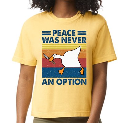 Murder Duck Peace Was Never An Option Duck With Knife Meme Comfort Colors Boxy T-Shirt